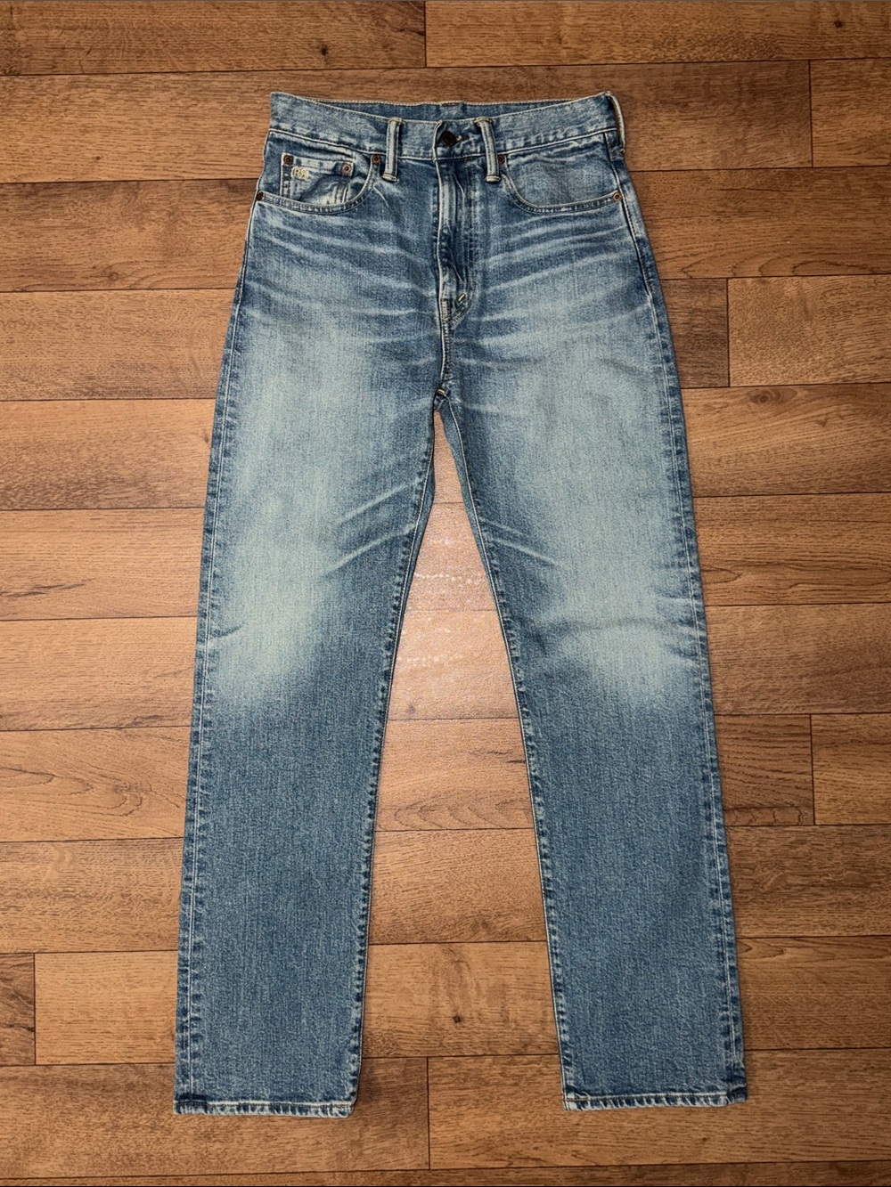 BROKEN ZIPPER Ralph Lauren Double RL Size 26 Straight Leg Denim Jeans FLAWED RRL